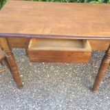 Wooden bistro table, two chairs