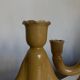 Paire de bougeoirs en terre vernissée Pichon Uzès 1960