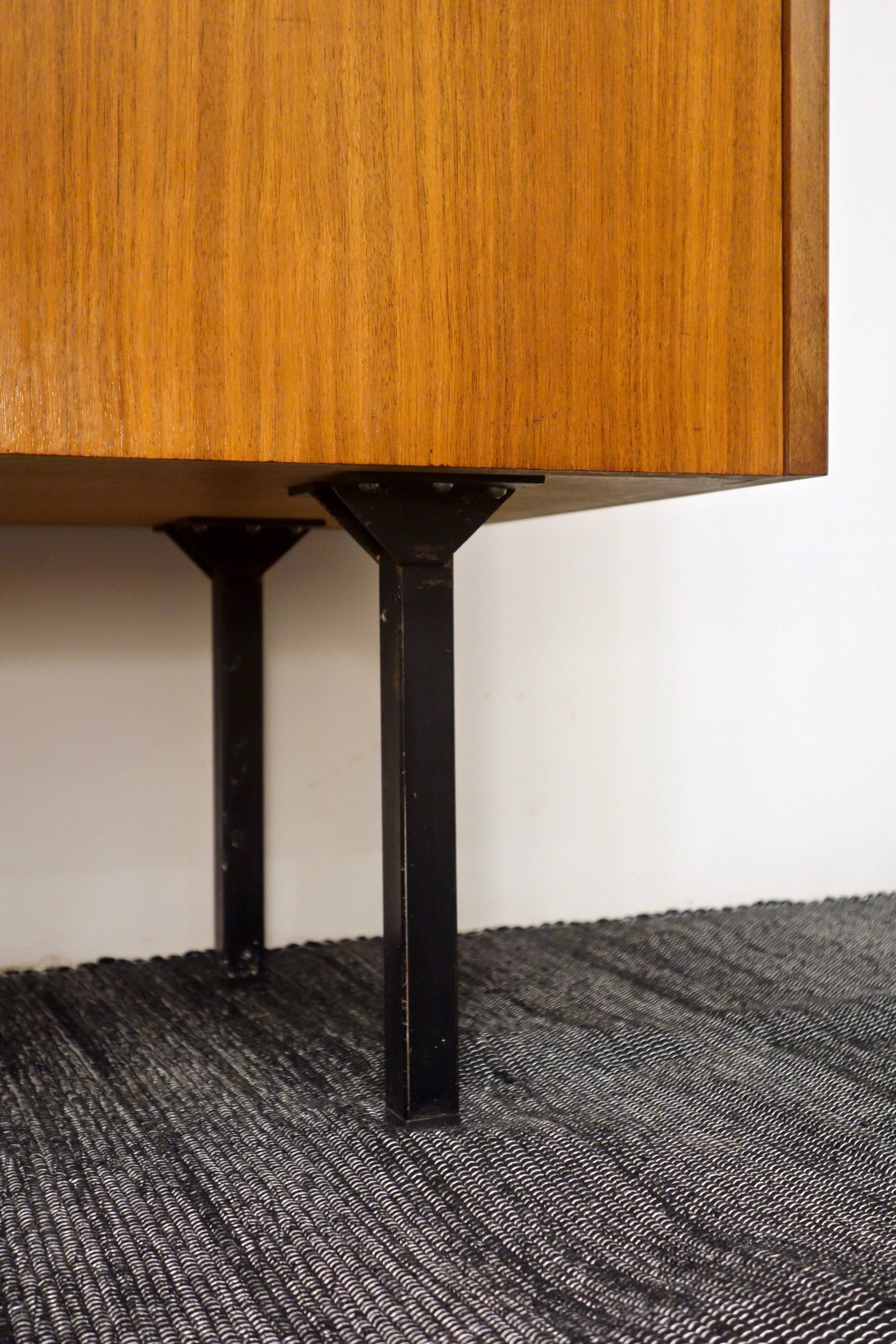 Vintage teak secretary, France 1950's