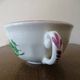 Kg luneville "street lamp" breakfast cup coffee tea earthenware flowers hand-painted - 1