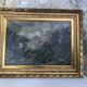 Old painting oil painting art landscape mountain forests alps marette