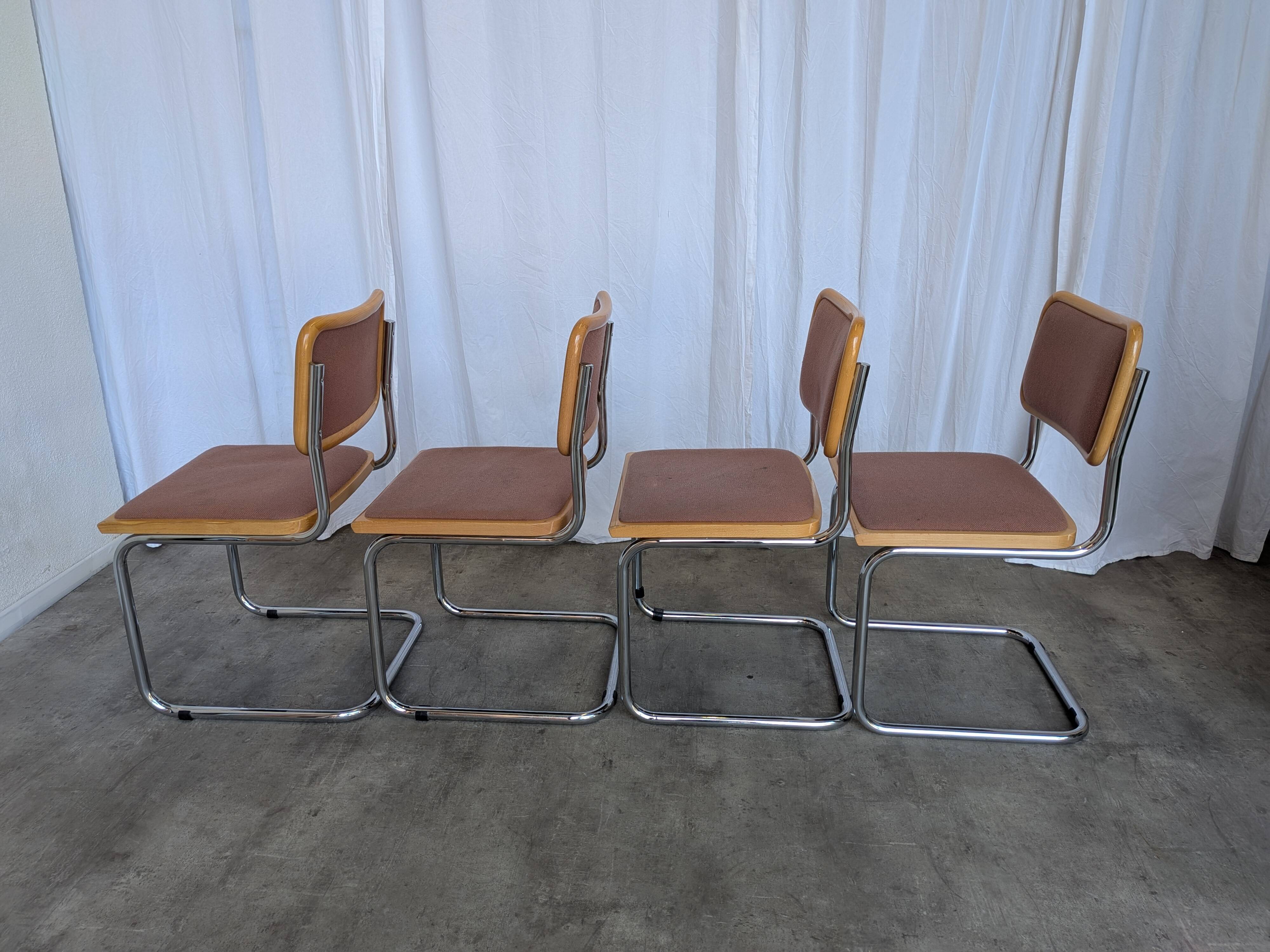 Set of 6 Vintage Cesca Chair by Bene Austria 1970s / Mid Century Chrome Din