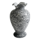 Grey speckled Murano glass vase - 1980s