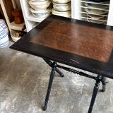 Napoleon III folding table in blackened wood 72 x 54 cm