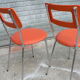 Lot de 2 chaises oranges vintage