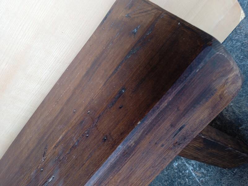 Brutalist bench/stool in solid wood