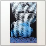 Abstract painting in muted tones on canvas - signed C.Massaut