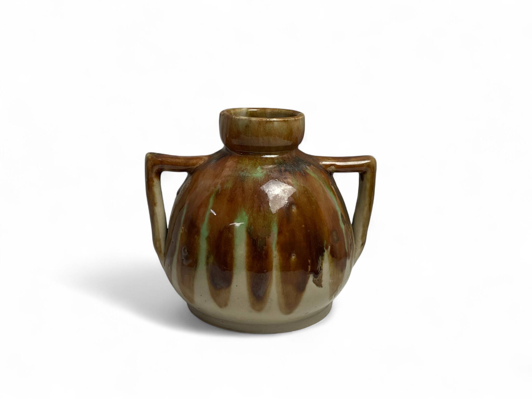 Vintage, JEB stoneware vase with handles circa 1950