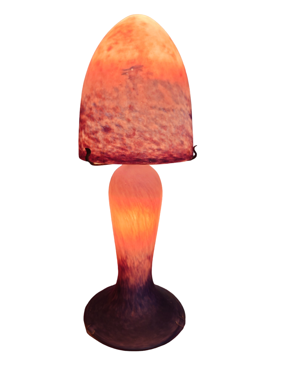 Lampe champignon en verre marmoréens 1930/1950