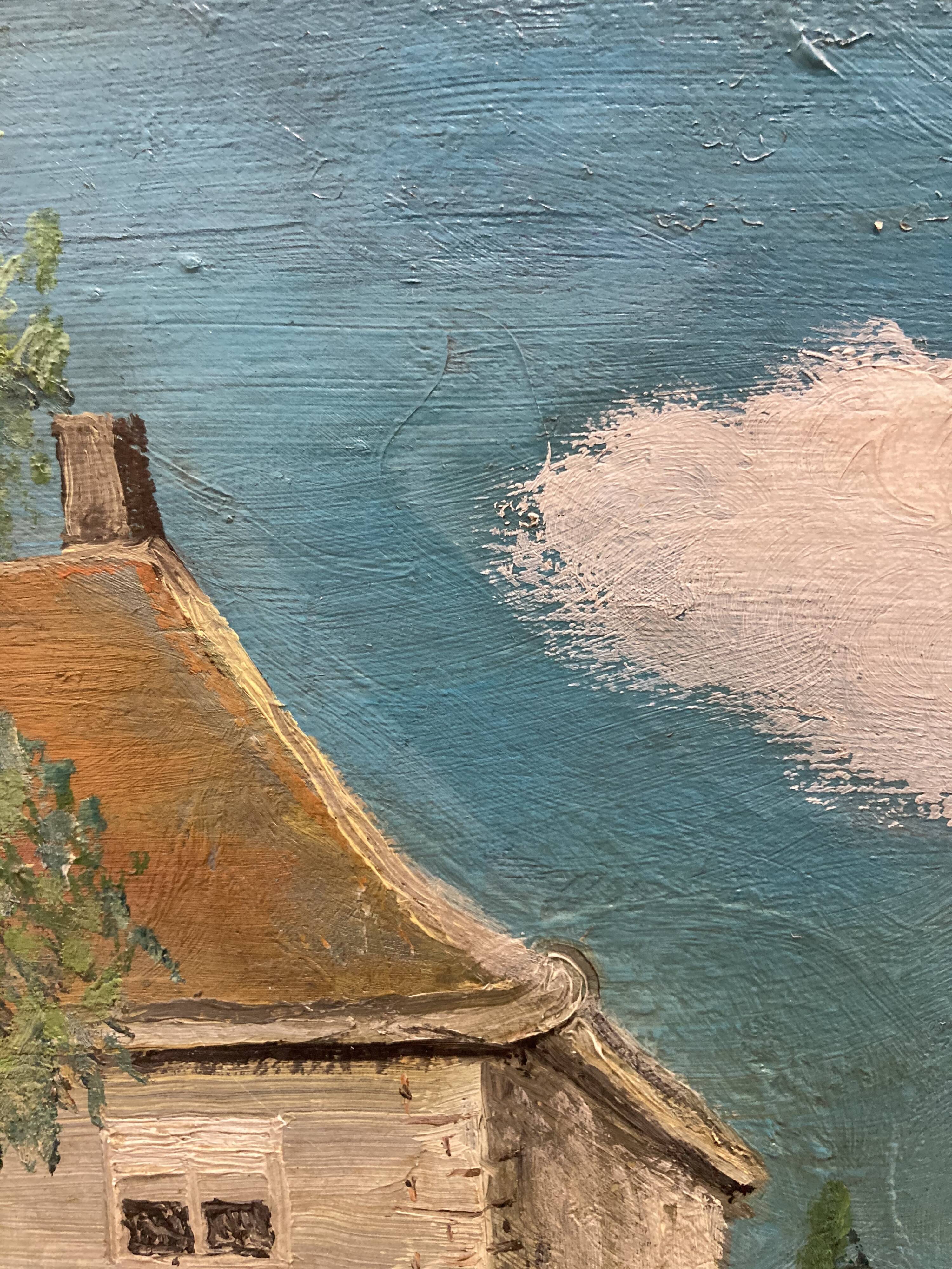 Oil on vintage canvas