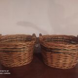 Set of two old wicker / rattan basket