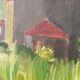Oil painting landscape wooden frame