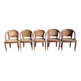 5 Caned Armchairs