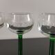 Vintage Alsace wine glasses with green feet decorations Bunches of Grapes and Vines HJ