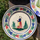 6 Quimper plates with old ceramic characters