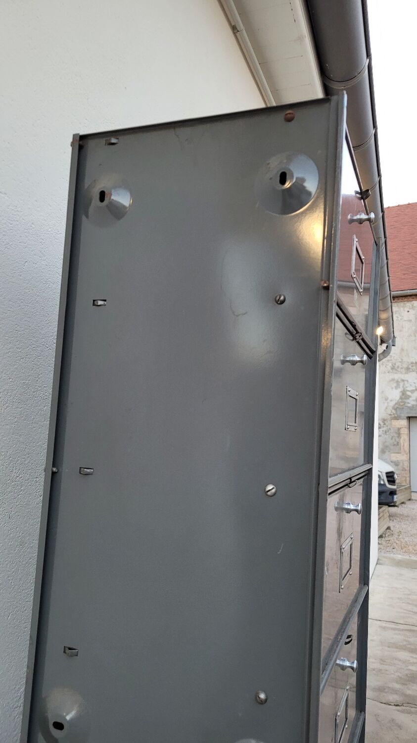 Metal locker cabinet Ronéo 1950 industrial