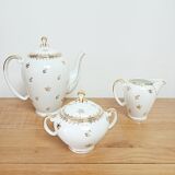 Coffee set in white and gold porcelain