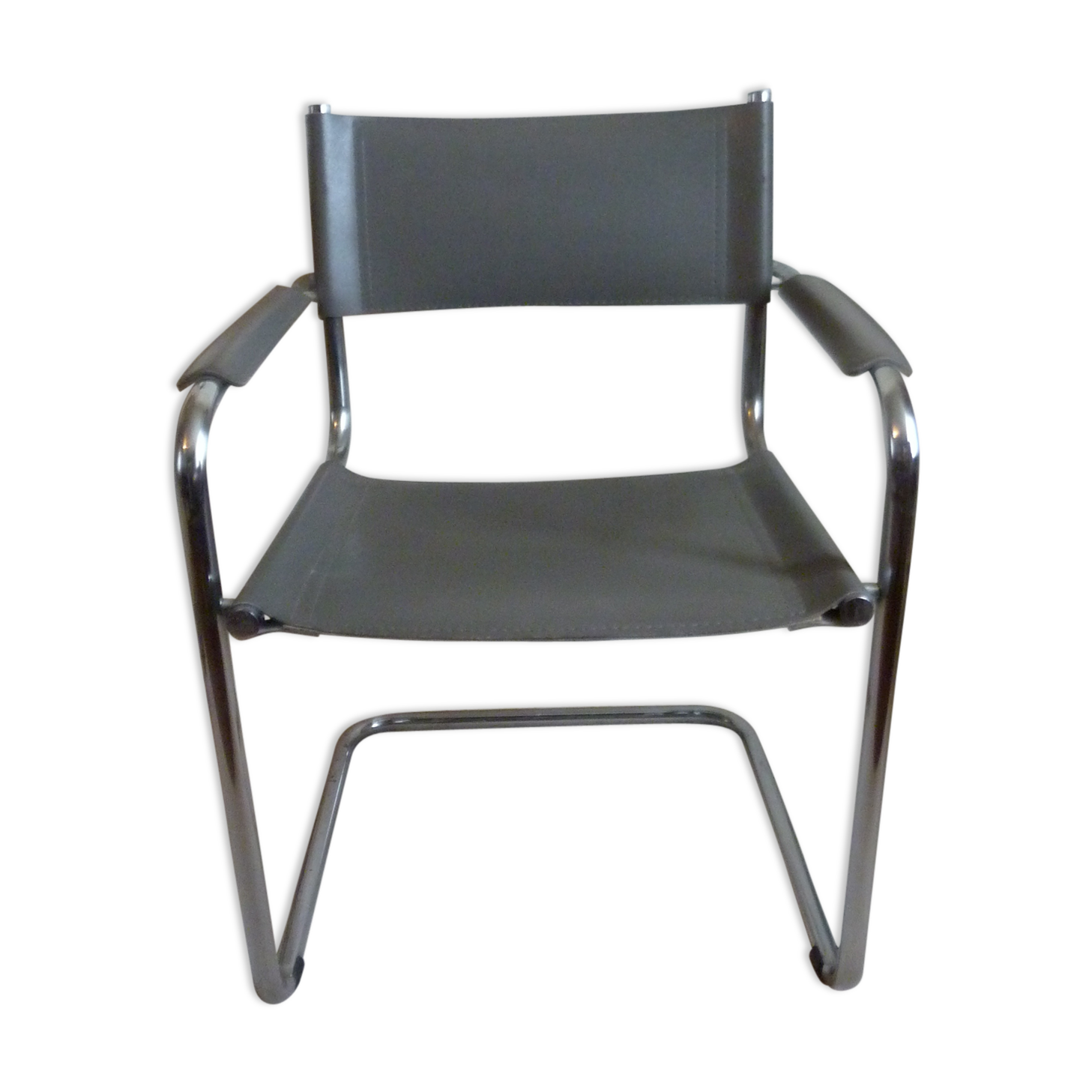 Office Chair in leather and chrome of the 1970s