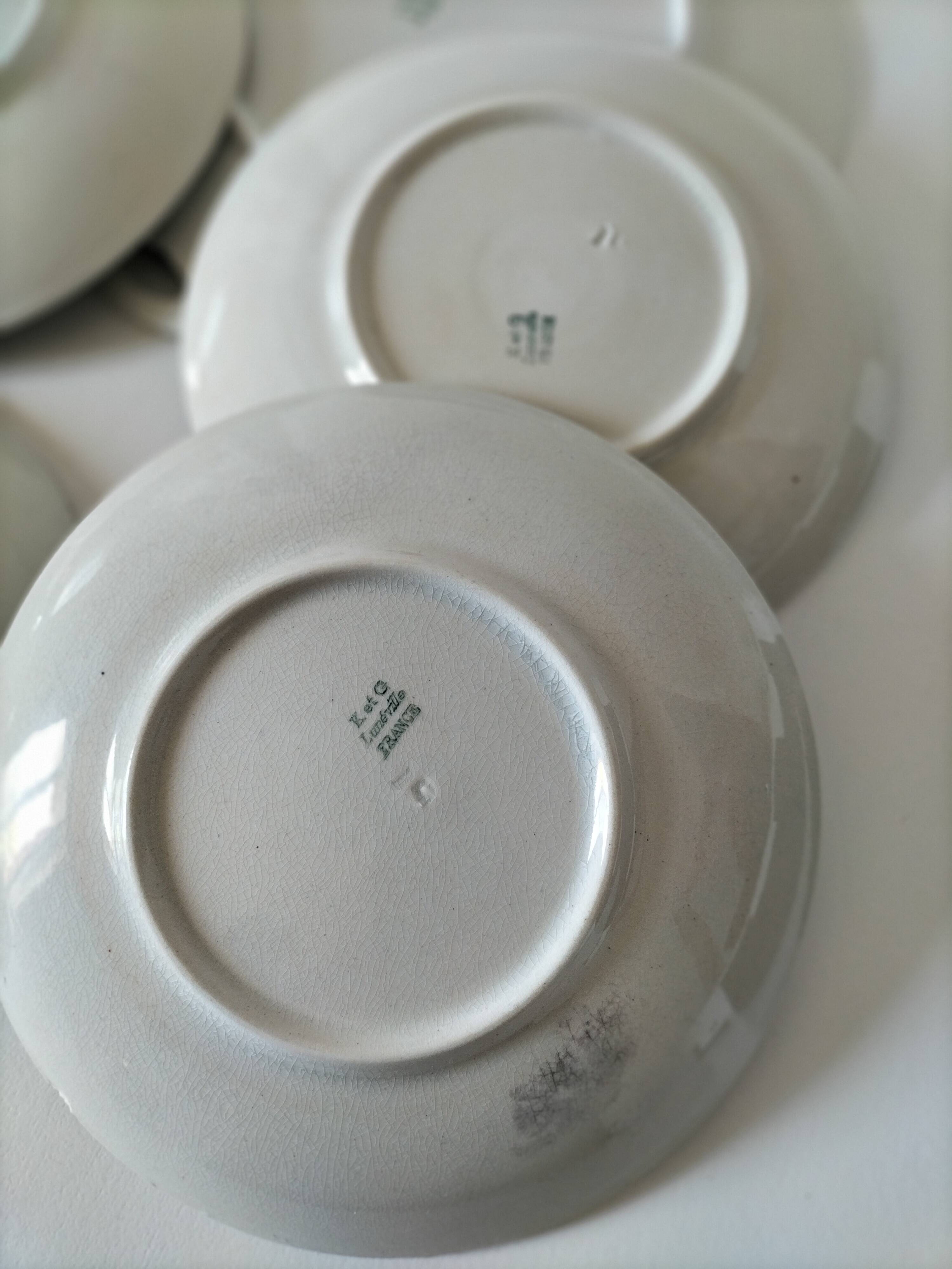 dish and 4 dessert plates K and G Lunéville