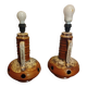 Pair of Fat Lava Mid-Century Ceramic Lamps, Germany, 1960s