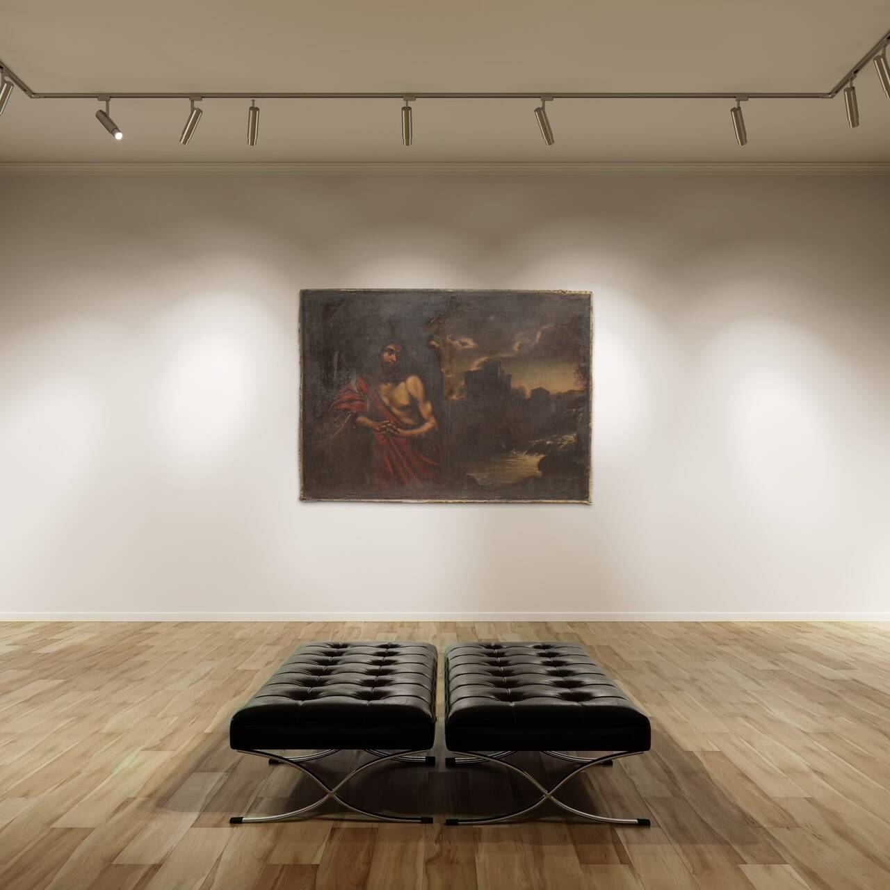 Grand tableau italien du XVIIe siècle, Saint Jean-Baptiste