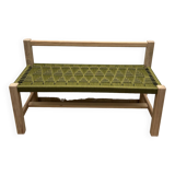 Khaki bench with backrest