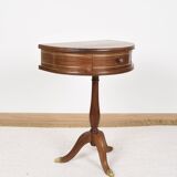 Pedestal table or small side table with drawer.