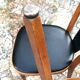 Four vintage beech and skai chairs