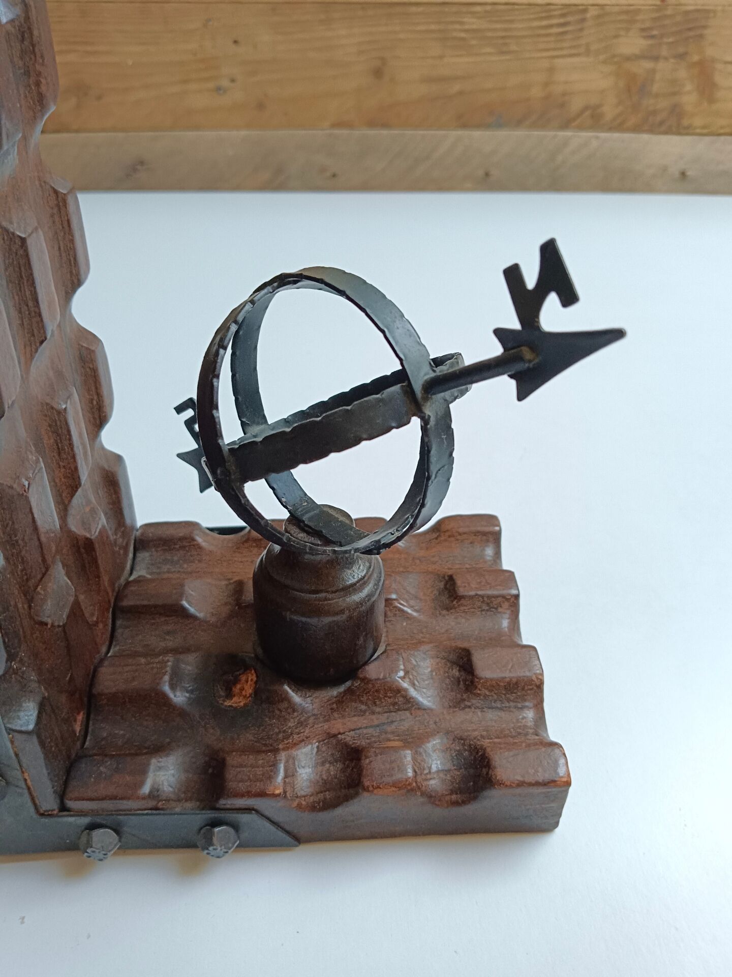 Wooden bookends globe world map