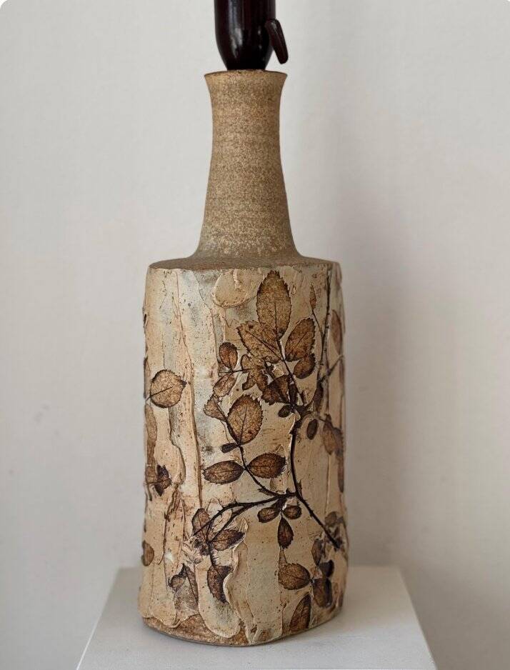 Vintage stoneware table lamp by Bodil Marie Nielsen, 1970s