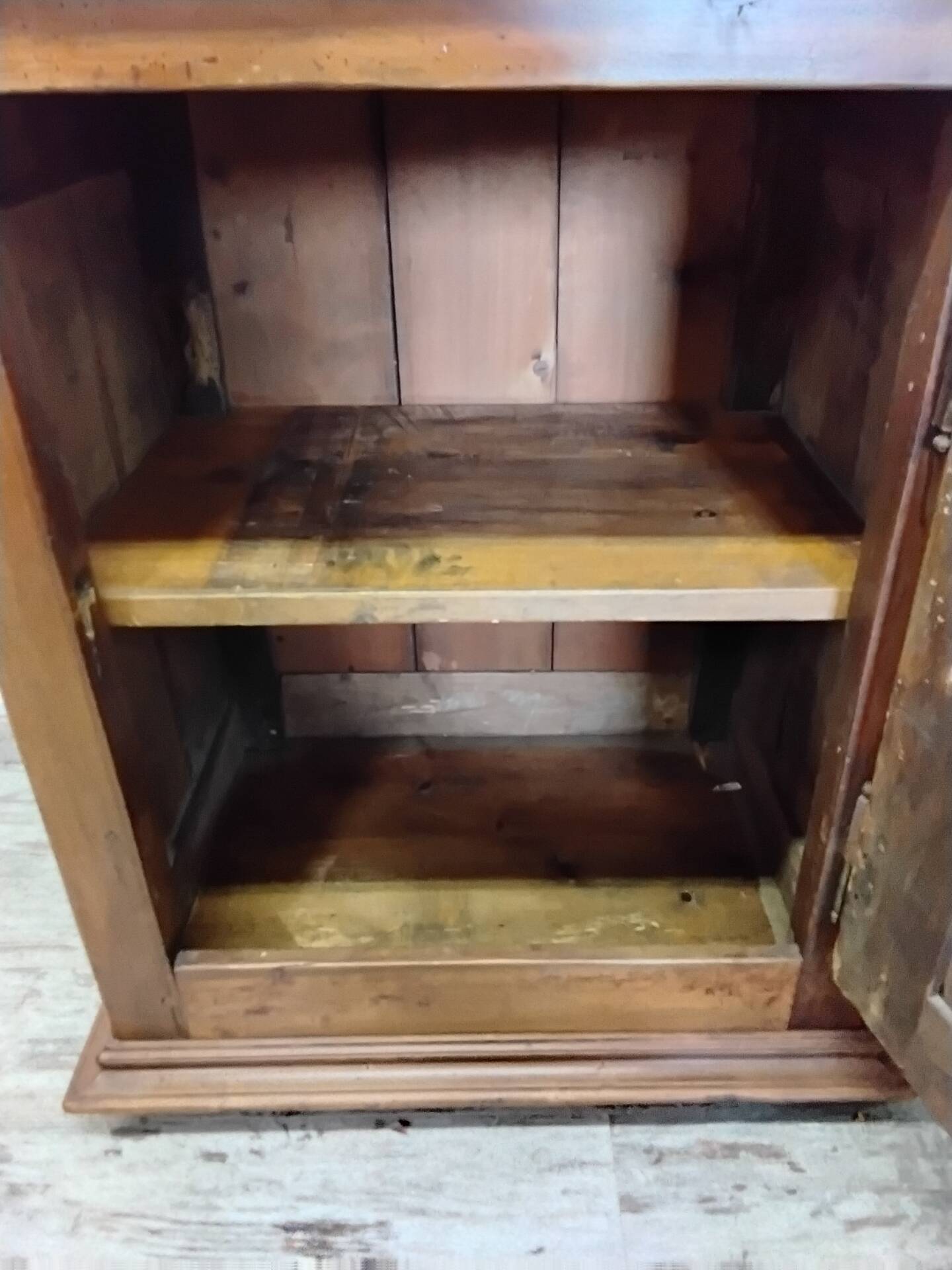 Antique wardrobe standing man