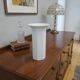 Large flared vintage faceted vase in white porcelain Royal KPM Bavaria