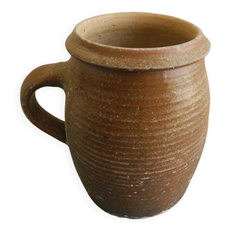 Ancien pot grès vernissé déco rustique old french stoneware pot vase