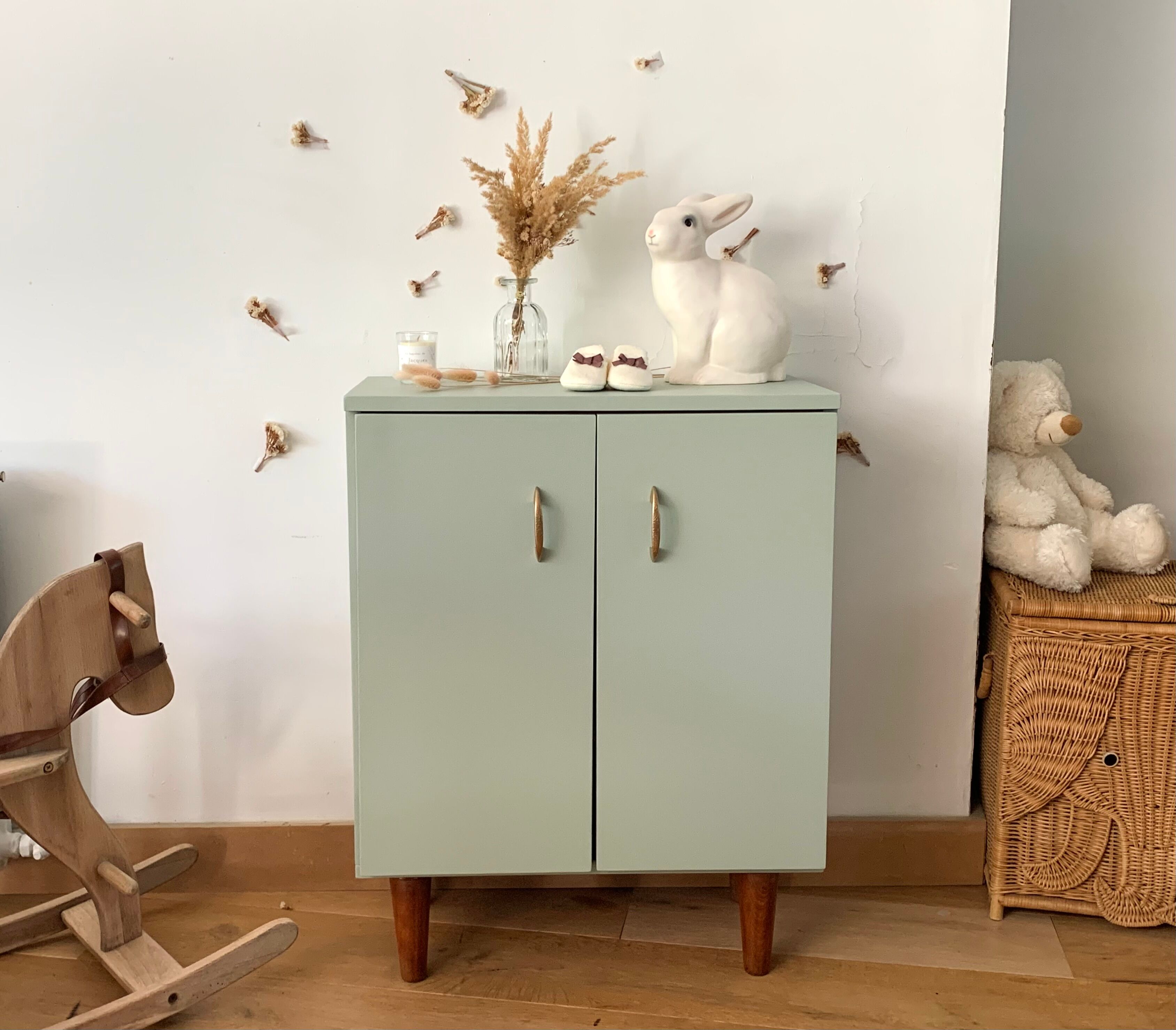 Almond green cabinet