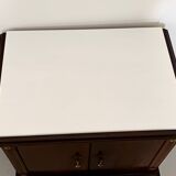 Pair of Black Walnut Nightstands with Marble Top ascr. to Paolo Buffa, Ita