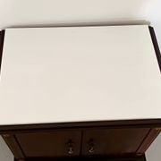 Pair of Black Walnut Nightstands with Marble Top ascr. to Paolo Buffa, Ita
