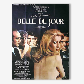 Cinema original poster of 1967.Belle day, Luis Bunnuel, Catherine Deneuve.120x160 cm