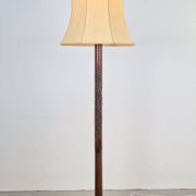 Art Deco Asian Style Carved Wood Floor Lamp, 1930s