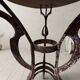 Handmade round side table with wrought iron base, circa 1980s, Czechoslovakia, 67 × 50 cm