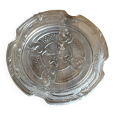 Ancien dessous de bouteille, vide poche en verre moulé
