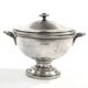 Soup tureen, Art Deco, silver-plated brass, Norblin, Poland, 1930s
