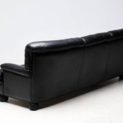 Three-seater sofa "Jupiter" in black leather by Arne Norell, Sweden, 1960.