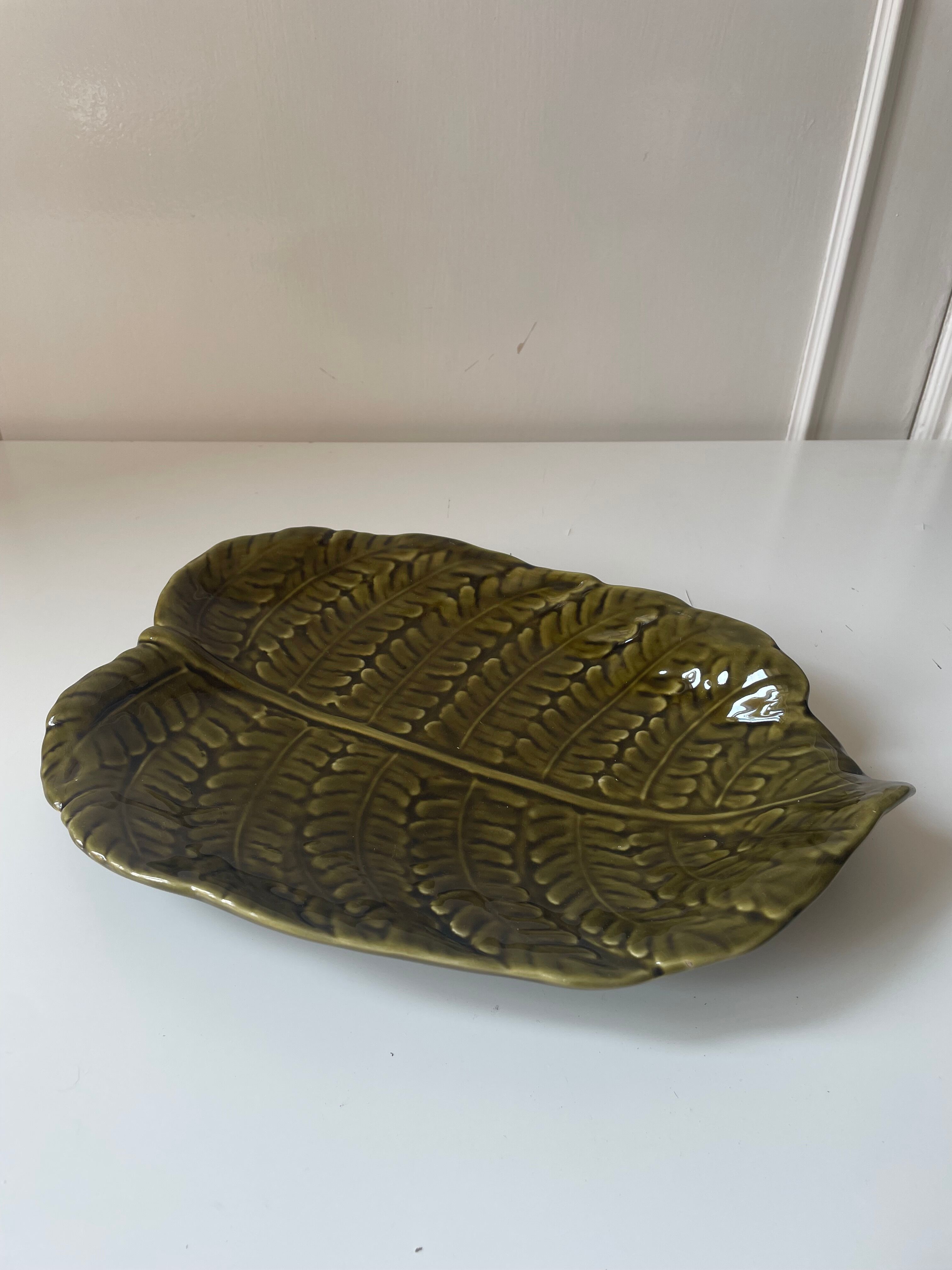 Ceramic fern dish Sarreguemines