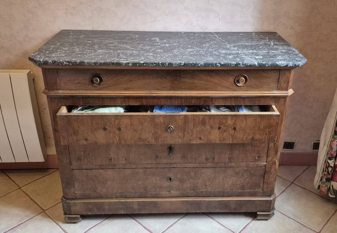 Antique commode with marble top