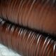 Ensemble fauteuil et table basse cuir, Italie, circa 1970. space age