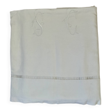 Antique cotton sheet Monogram "sc"