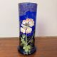 Antique Legras vase – Cobalt blue glass with floral gold enamel – Art Nouveau