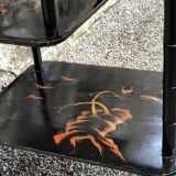 Antique chinese napoleon iii black lacquered shelf