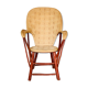 Vintage chestnut armchair and burlap