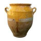 19th-century yellow varnished pot